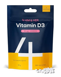 4 HIM & HER Vitamin D3 2000 IE Tabletten 365 Stück vegetarisch ohne Zusatzstoffe für Männer und Frauen – Bild 1 von 6