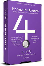 4HER Hormonal Balance Tabletten für Frauen mit Vitamin B6, Selen und Eisen, 60 Stück – Bild 1 von 1