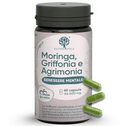 5-HTP Hochdosiert 300 mg Griffonia Komplex mit Moringa und Vitamin B6 sowie Bachblüte Agrimonia Vegan 60 Kapseln – Bild 1 von 2
