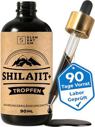5Elementum Himalaya Shilajit Mumijo Tropfen – 90 ml – Vegan & Ohne Zusatzstoffe – Bild 1 von 3