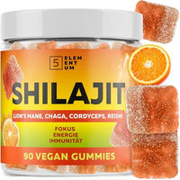 Produktbild von 5Elementum Shilajit Gummies 2200 mg mit Löwenmähne, Reishi, Chaga und Cordyceps, 90 Stück, Orangengeschmack, ohne Zusatzstoffe