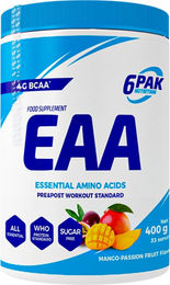 6PAK Nutrition EAA Essentielle Aminosäuren Pulver Mango-Maracuja 400g – Bild 1 von 5