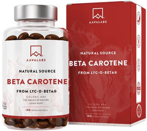 AAVALABS Beta Carotin Vitamin A Kapseln vegan 180 Stück für Erwachsene – Bild 1 von 2