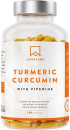 Aavalabs Curcumin mit Piperin Extrakt vegan Kapseln 180 Stück – Bild 1 von 2