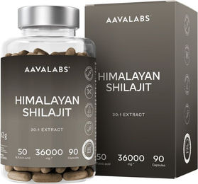 Aavalabs Himalaya Mumijo Shilajit Kapseln vegan und glutenfrei – Bild 1 von 2