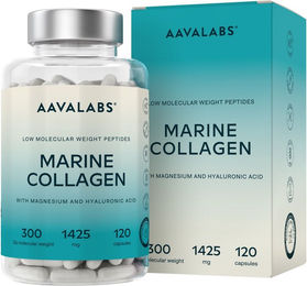 Aavalabs Hydrolysiertes Marine Collagen Typ I mit Magnesium und Hyaluronsäure 1425 mg glutenfrei 120 Kapseln – Bild 1 von 2