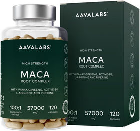 Aavalabs Maca Kapseln mit Ginseng vegan und glutenfrei 120 Kapseln – Bild 1 von 2