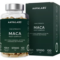 Produktbild von Aavalabs Maca Kapseln mit Ginseng vegan und glutenfrei 120 Kapseln