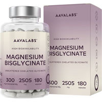 Produktbild von Aavalabs Magnesium Bisglycinat Kapseln Vegan Glutenfrei 180 Stück