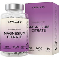 Produktbild von Aavalabs Magnesiumcitrat Kapseln vegan und glutenfrei 180 Stück