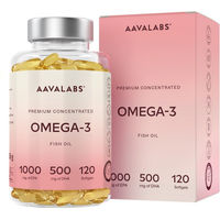 Produktbild von Aavalabs Omega 3 Fettsäuren Premium Fischöl 1500 mg Kapseln 120 Stück glutenfrei ohne Zusatzstoffe