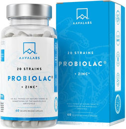 Aavalabs Probiotika Kapseln mit Prebio-Inulin und 20 Stämmen 60 Mrd KBE vegetarisch glutenfrei ohne Zusatzstoffe – Bild 1 von 2