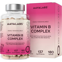 Produktbild von Aavalabs Vitamin B Komplex hochdosiert Vegan und Glutenfrei 180 Kapseln