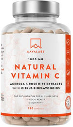 Aavalabs Vitamin C mit Acerola und Camu-camu sowie Hagebutte, 180 Kapseln – Bild 1 von 1
