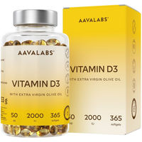Produktbild von Aavalabs Vitamin D3 2000 IE Kapseln 365 Stück glutenfrei ohne Zusatzstoffe