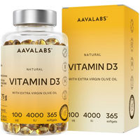 Produktbild von Aavalabs Vitamin D3 4000 IE Kapseln 365 Stück glutenfrei und ohne Zusatzstoffe