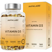 Produktbild von Aavalabs Vitamin D3 5000 IE hochdosiert Kapseln 365 Stück glutenfrei ohne Zusatzstoffe