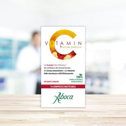Aboca Vitamin C Naturcomplex mit Acerola und Hagebutte, gluten- und laktosefreie Tabletten für Erwachsene und Kinder, 14 Stück – Bild 1 von 1