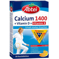 Produktbild von Abtei Calcium 1400 mit Vitamin D3 und Vitamin K Lutschtabletten für Erwachsene 30 Stück