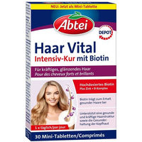 Produktbild von Abtei Haar Vital Intensiv-Kur mit Biotin, Zink und Selen Tabletten vegan glutenfrei laktosefrei für Erwachsene 30 Stück