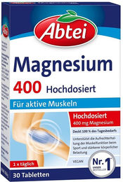 Abtei Magnesium 400 Oxid Tabletten 30 Stück hochdosiert – Bild 1 von 3