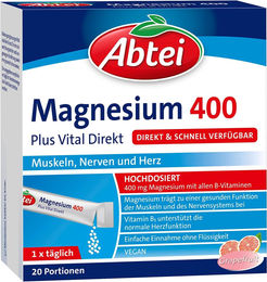 Abtei Magnesium 400 Plus Vital Direkt Sticks Vegan mit Grapefruit-Geschmack – Bild 1 von 3