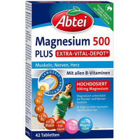 Produktbild von Abtei Magnesium 500 Plus Vital Depot Tabletten mit Magnesiumoxid für Erwachsene und Kinder
