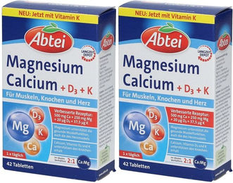 Abtei Magnesium Calcium Vitamin D3 K Komplex Tabletten für Kinder und Erwachsene – Bild 1 von 1