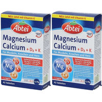 Produktbild von Abtei Magnesium Calcium Vitamin D3 K Komplex Tabletten für Kinder und Erwachsene