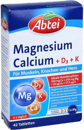 Abtei Magnesium Calcium Vitamin D3 Vitamin K Tabletten 42 Stück – Bild 1 von 2