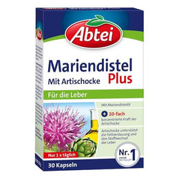 Abtei Mariendistel Plus Kapseln mit Artischocke pflanzlicher Ursprung 30 Stück – Bild 1 von 5