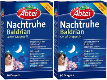 Abtei Nachtruhe Baldrian Schlaf-Dragees glutenfrei und ohne Gelatine 180 Stück – Bild 1 von 1