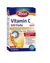 Abtei Vitamin C 600 Forte mit Zink und Vitamin D3 hochdosierte Tabletten 42 Stück – Bild 1 von 2