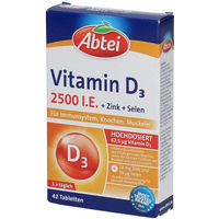 Produktbild von Abtei Vitamin D3 2500 I.E. mit Zink und Selen Tabletten für Erwachsene