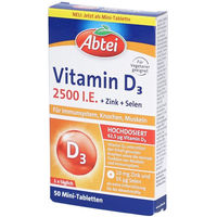 Produktbild von Abtei Vitamin D3 2500 I.E. mit Zink und Selen vegetarische Tabletten für Erwachsene