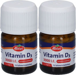 Abtei Vitamin D3 3000 I.E. Lutschtabletten vegetarisch glutenfrei laktosefrei für Erwachsene 150 Stück – Bild 1 von 1
