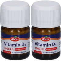 Produktbild von Abtei Vitamin D3 3000 I.E. Lutschtabletten vegetarisch glutenfrei laktosefrei für Erwachsene 150 Stück