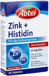Abtei Zink und Histidin Tabletten mit Zinkgluconat 30 Stück – Bild 1 von 2