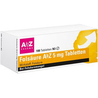 Produktbild von AbZ Folsäure 5 mg Tabletten für Schwangere und Stillende 100 Stück