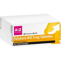 Produktbild von AbZ Folsäure 5 mg Tabletten für Frauen, Schwangere und Stillende, 100 Stück