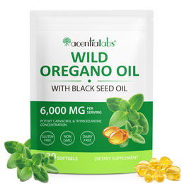 Acential Labs Oregano Öl und Schwarzkümmelöl Kapseln, 120 Stück, glutenfrei und laktosefrei – Bild 1 von 2