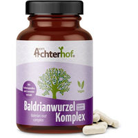 Produktbild von Achterhof Baldrianwurzel Komplex Kapseln mit Ashwagandha, Lavendel, Passionsblume und L-Tryptophan, vegan, 120 Kapseln