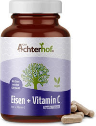 Achterhof Eisen + Vitamin C Kapseln vegan 180 Stück – Bild 1 von 1