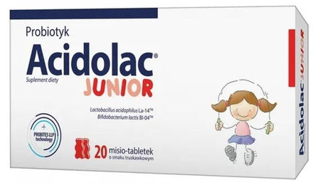 Acidolac Junior Lutschtabletten für Kinder Erdbeer-Geschmack 20 Stück – Bild 1 von 1