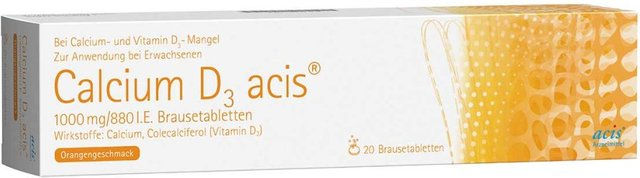 acis Calcium D3 Brausetabletten 1000 mg/880 I.E. 20 Stück – Bild 1 von 1