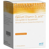 Produktbild von Acis Calcium Vitamin D3 Kautabletten mit pflanzlichem Ursprung 500 mg und 400 I.E. 100 Stück