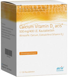 acis Calcium Vitamin D3 Lutschtabletten mit Carbonat für Erwachsene und Senioren 120 Stück – Bild 1 von 1