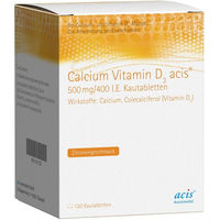 Produktbild von acis Calcium Vitamin D3 Lutschtabletten mit Carbonat für Erwachsene und Senioren 120 Stück