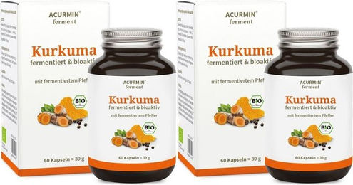 Acurmin ferment BIO Kurkuma Pulver Kapseln vegan von Cellavent Healthcare GmbH 120 Stück – Bild 1 von 1