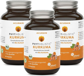 Acurmin Phytholistic Cellavent Healthcare Bio-Curcuma-Extrakt Kapseln 180 Stück vegan und ohne Zusatzstoffe – Bild 1 von 2